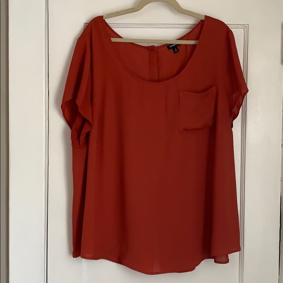 Torrid Burnt Orange Short Sleeve Blouse - 3X - Picture 2 of 6